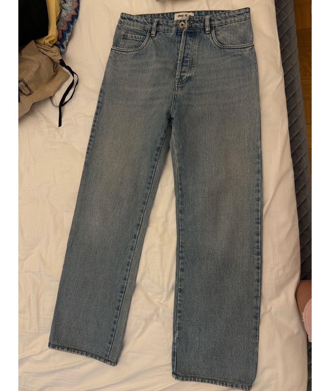 MIU MIU Синие прямые джинсы, фото 5