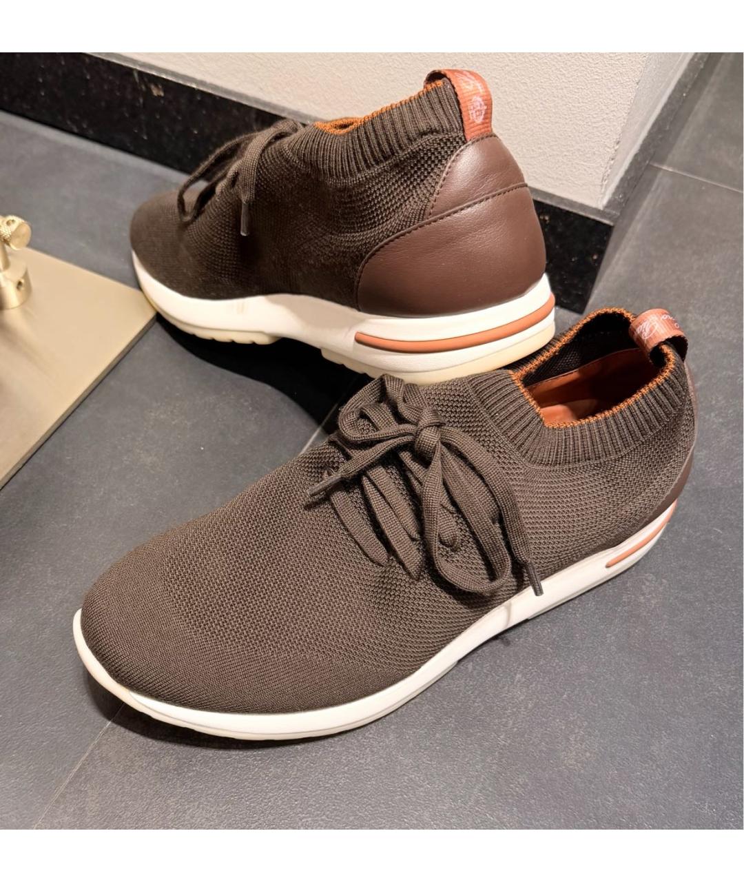 LORO PIANA Коричневые низкие кроссовки / кеды, фото 3