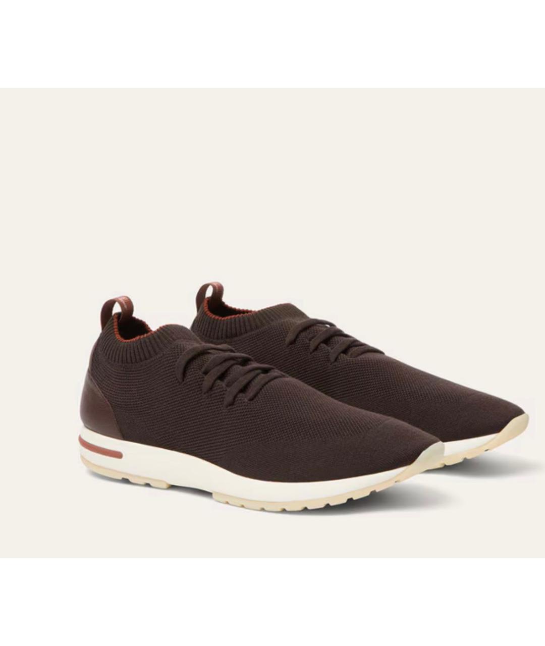 LORO PIANA Коричневые низкие кроссовки / кеды, фото 4