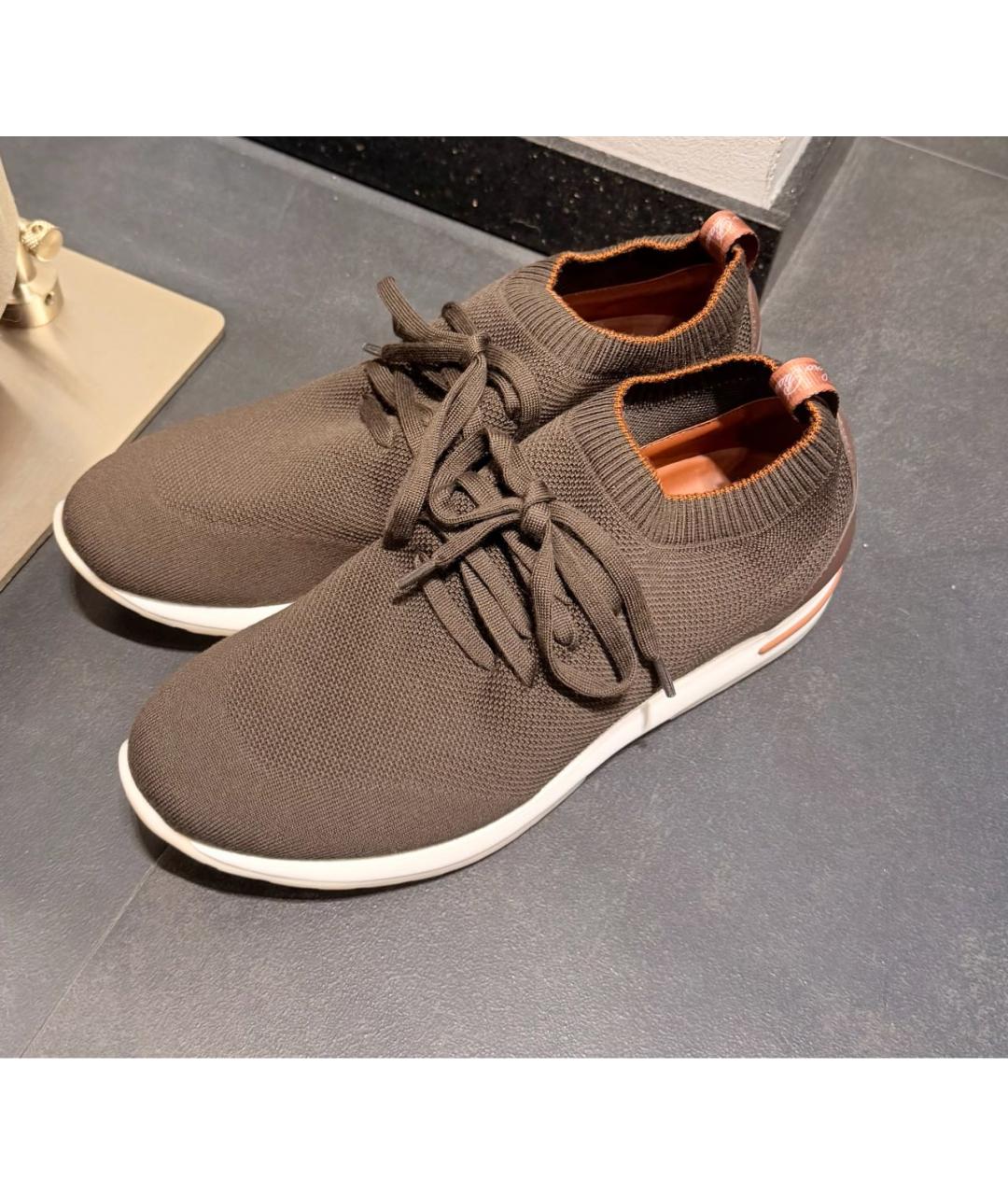 LORO PIANA Коричневые низкие кроссовки / кеды, фото 2