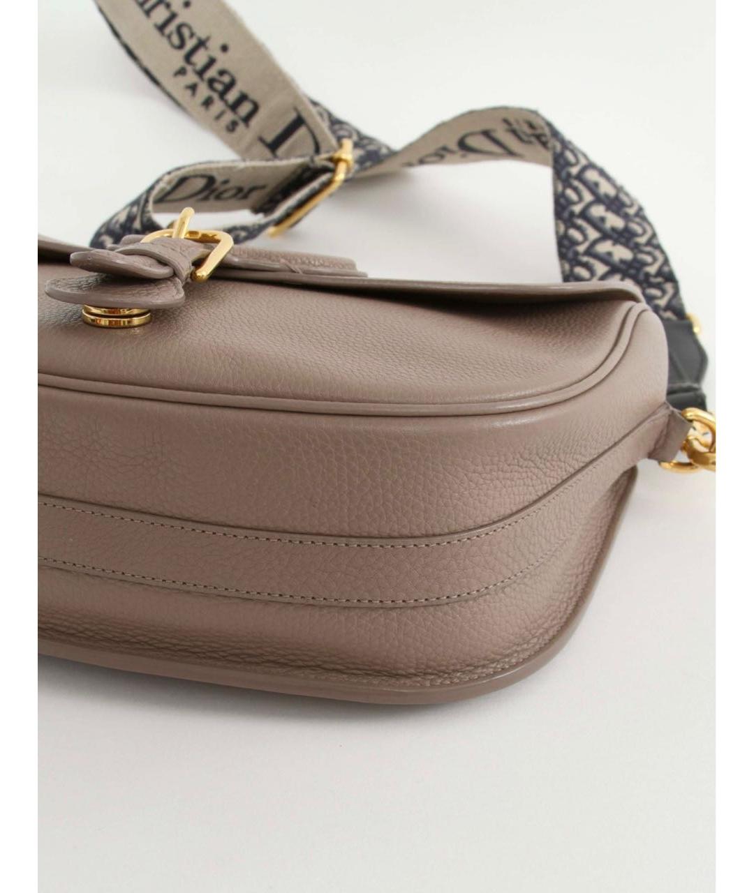 CHRISTIAN DIOR Коричневая кожаная сумка через плечо, фото 6
