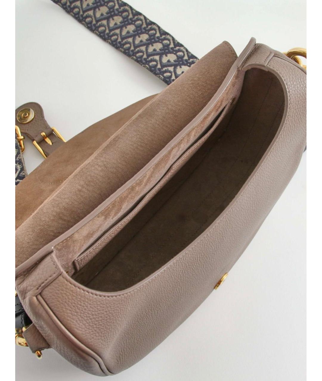 CHRISTIAN DIOR Коричневая кожаная сумка через плечо, фото 4