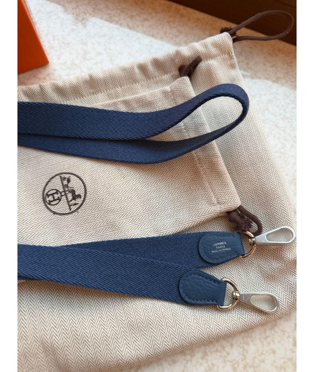 HERMES Синяя кожаная сумка через плечо, фото 6