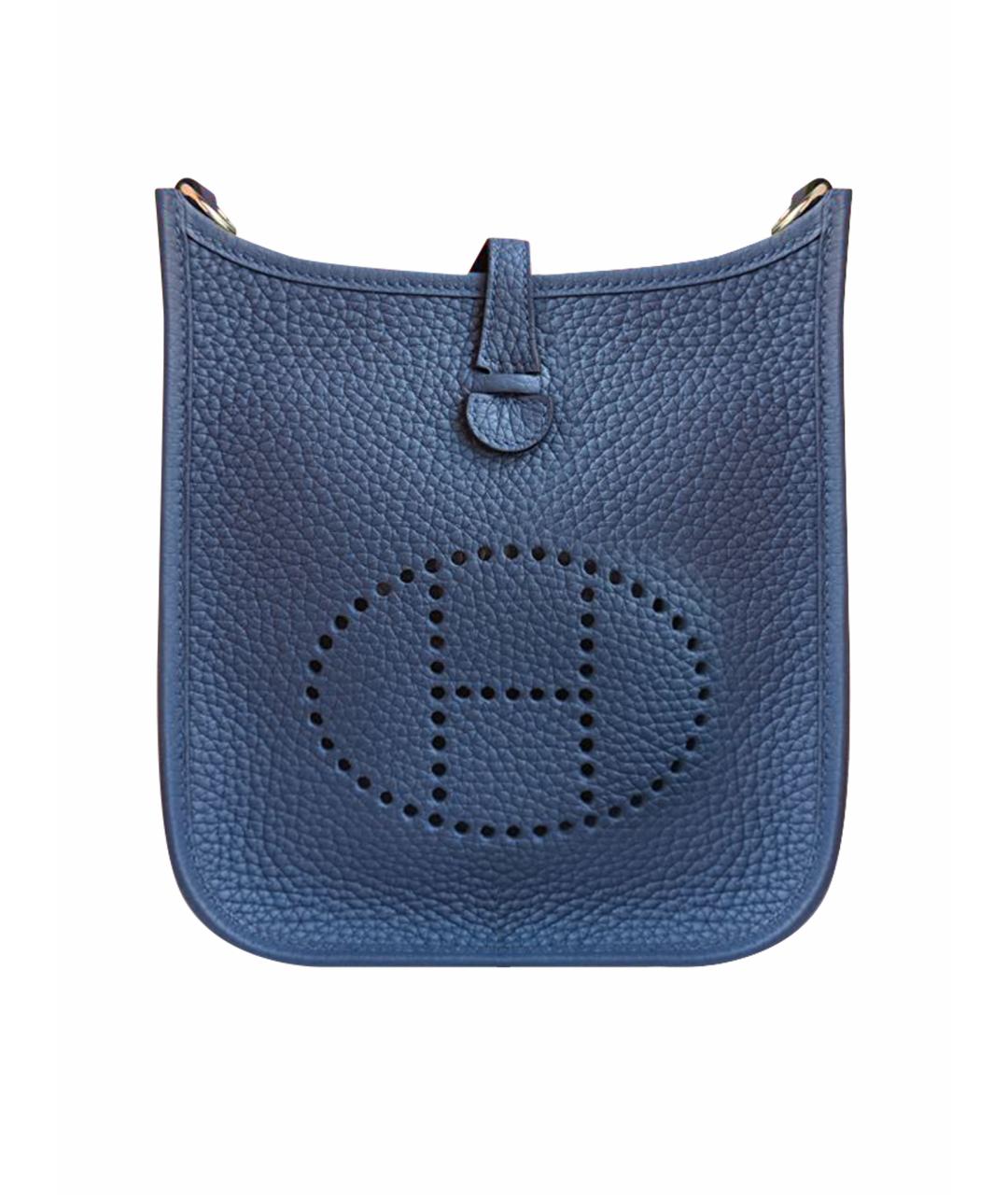 HERMES Синяя кожаная сумка через плечо, фото 1