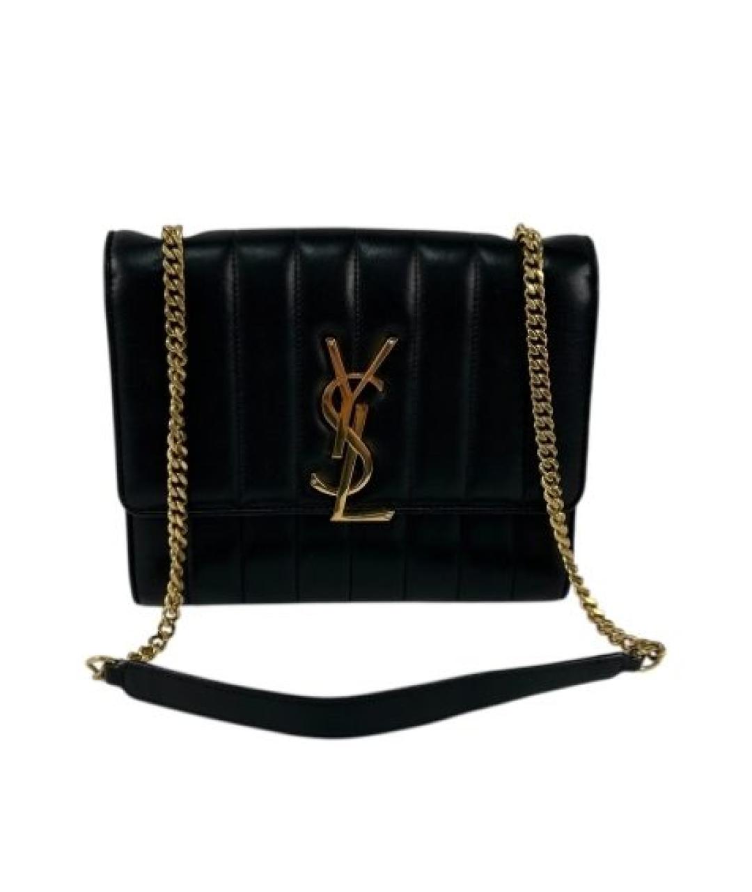 SAINT LAURENT Черная кожаная сумка через плечо, фото 9