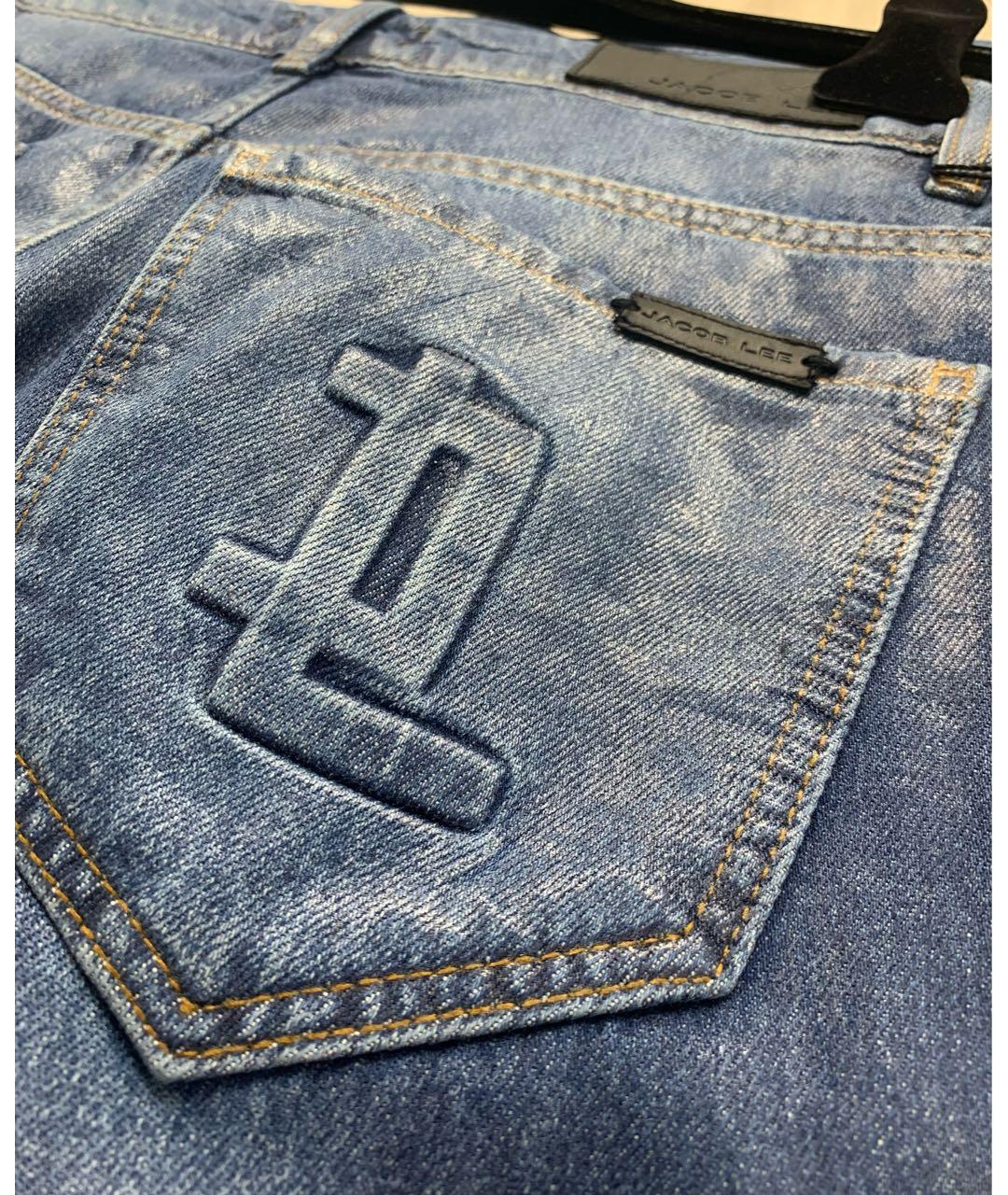 Jacob Lee Голубые прямые джинсы, фото 4