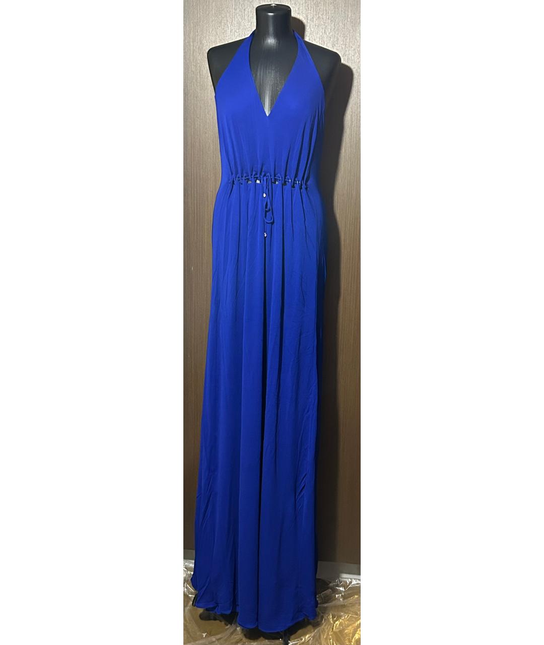 ROBERTO CAVALLI Синее вискозное вечернее платье, фото 2