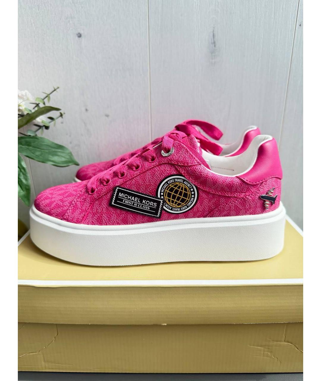 MICHAEL KORS Розовые кеды из искусственной кожи, фото 5