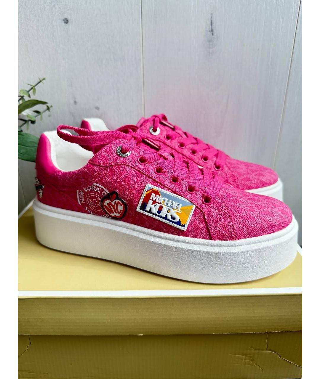 MICHAEL KORS Розовые кеды из искусственной кожи, фото 3