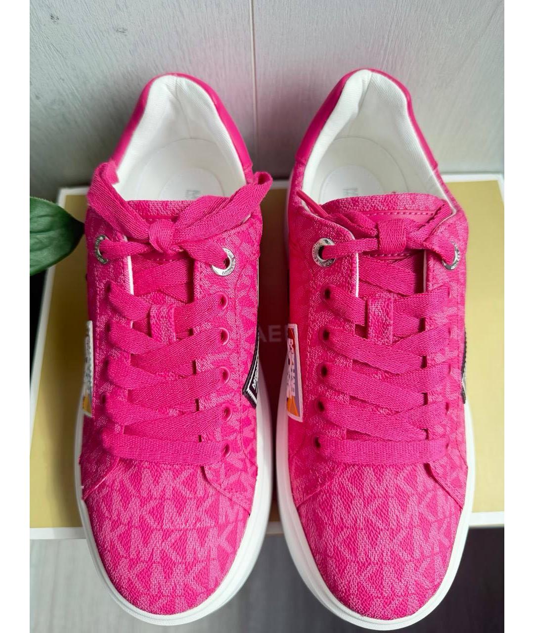 MICHAEL KORS Розовые кеды из искусственной кожи, фото 2