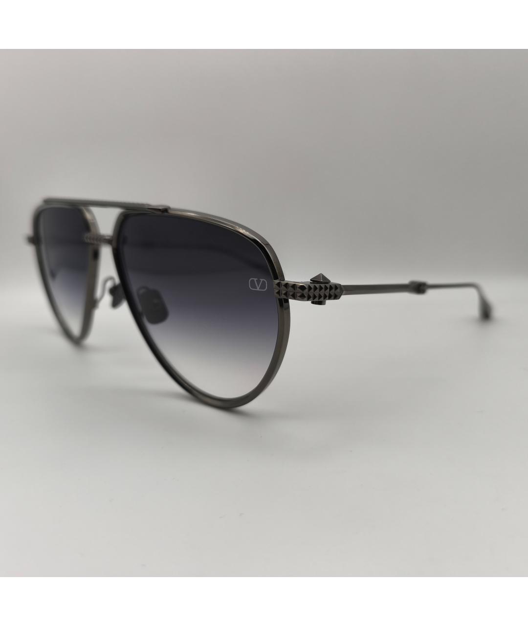 VALENTINO Черные металлические солнцезащитные очки, фото 2