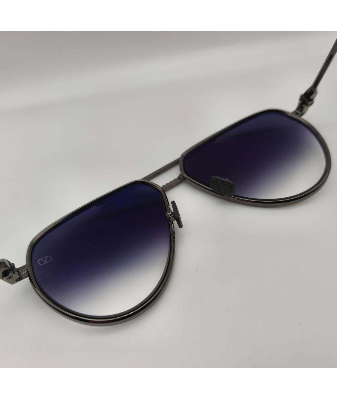 VALENTINO Черные металлические солнцезащитные очки, фото 4