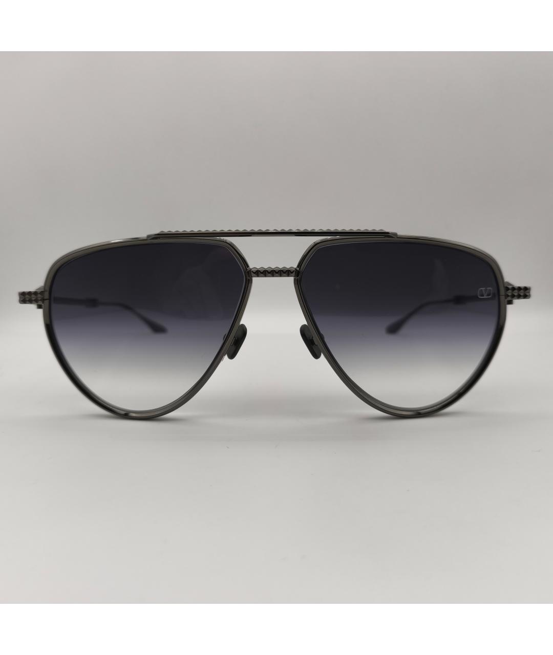 VALENTINO Черные металлические солнцезащитные очки, фото 10