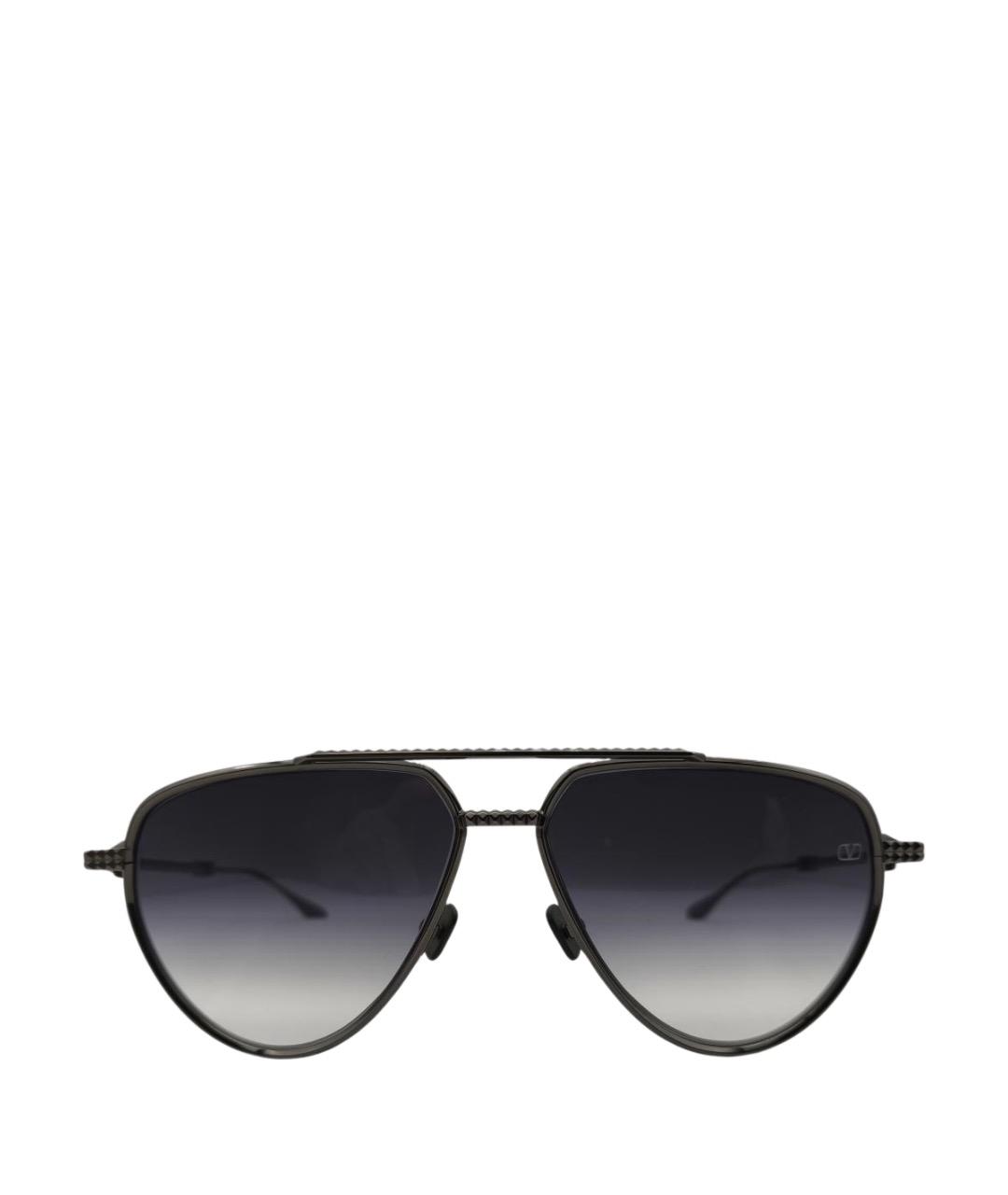 VALENTINO Черные металлические солнцезащитные очки, фото 1