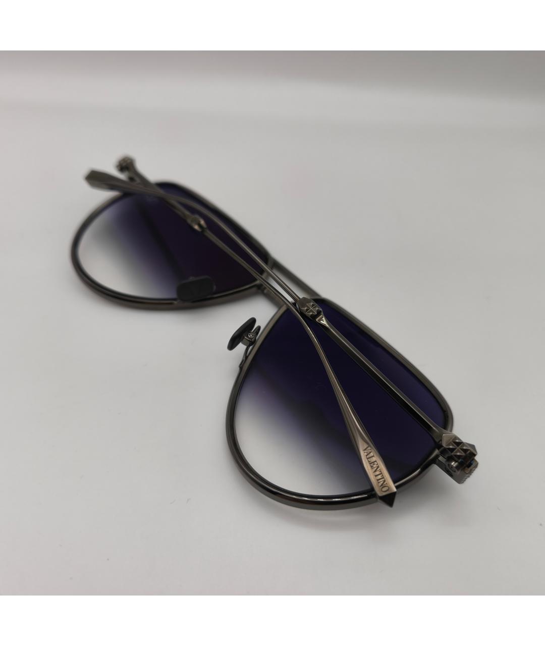 VALENTINO Черные металлические солнцезащитные очки, фото 6