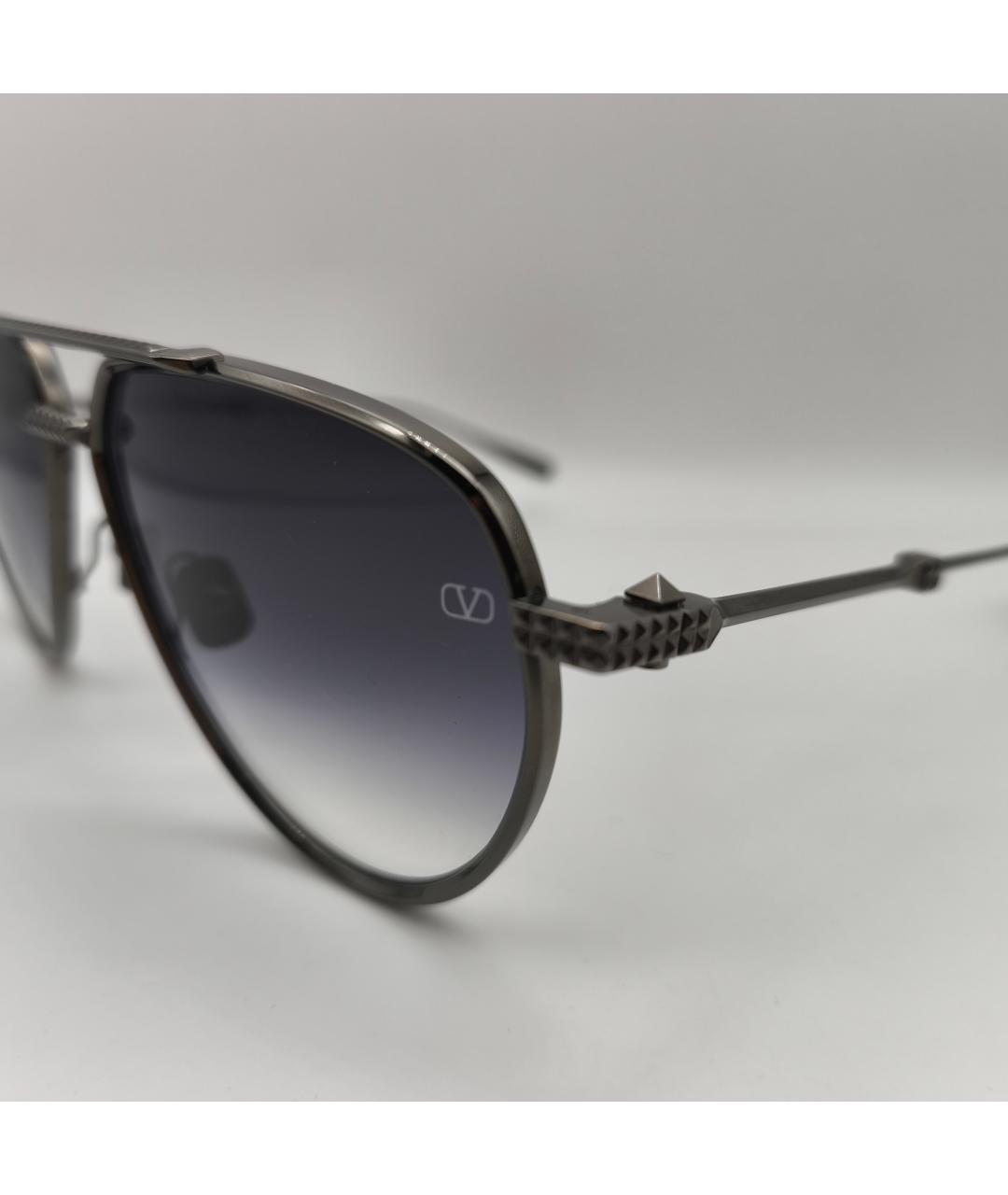 VALENTINO Черные металлические солнцезащитные очки, фото 7