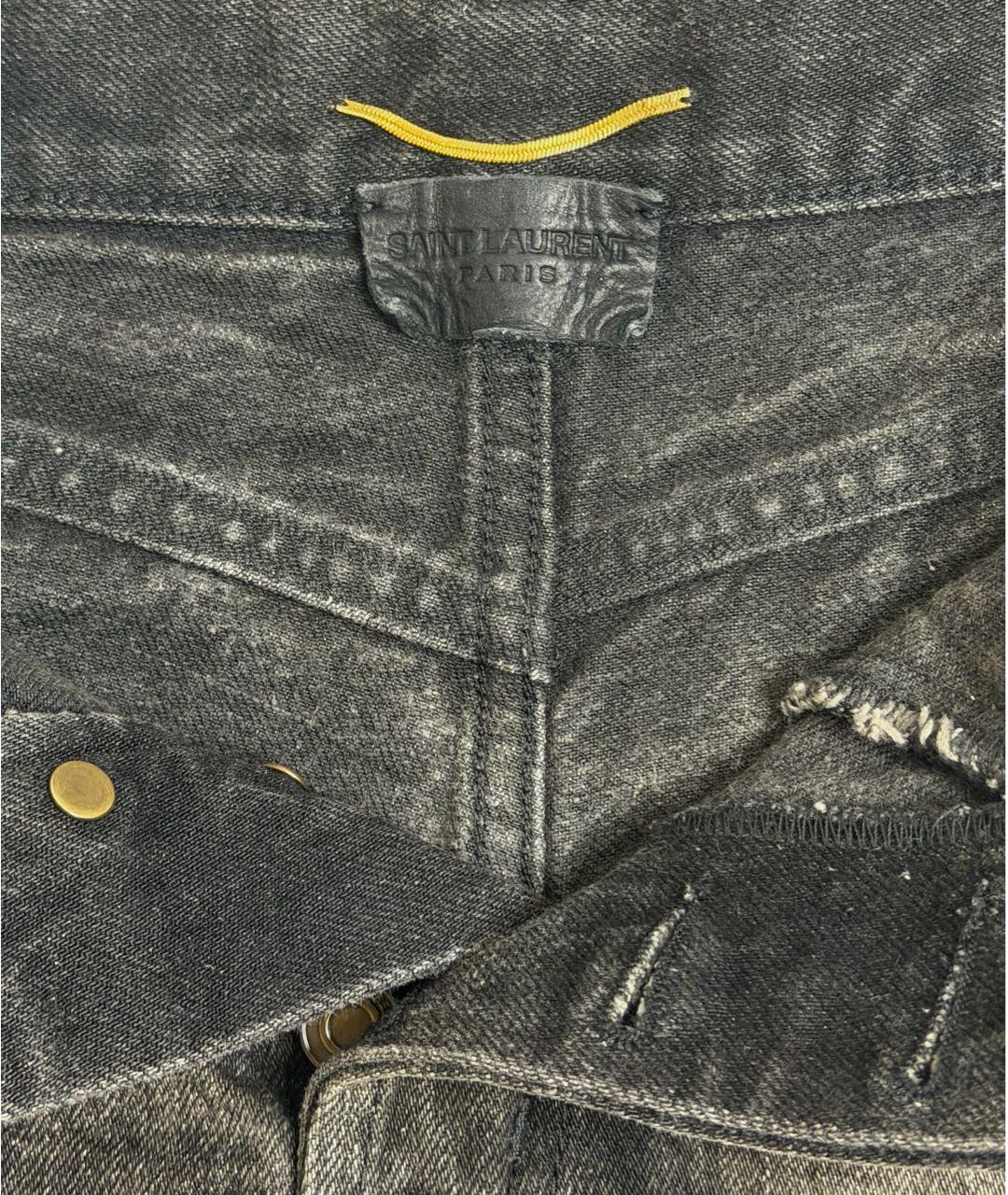 SAINT LAURENT Антрацитовые хлопковые шорты, фото 3