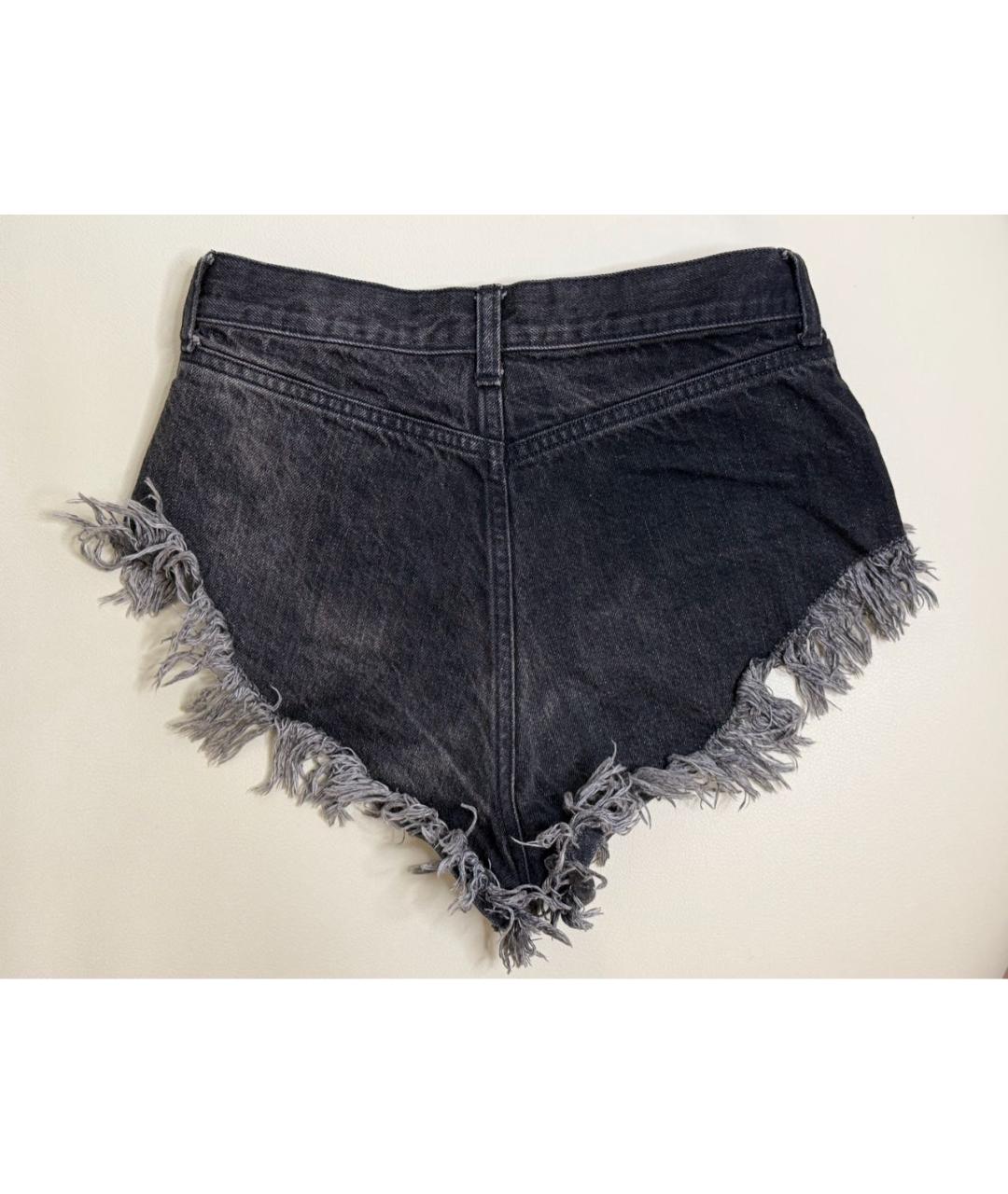 SAINT LAURENT Антрацитовые хлопковые шорты, фото 2