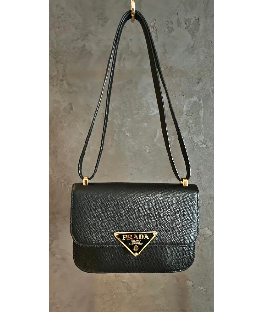 PRADA Черная кожаная сумка через плечо, фото 7