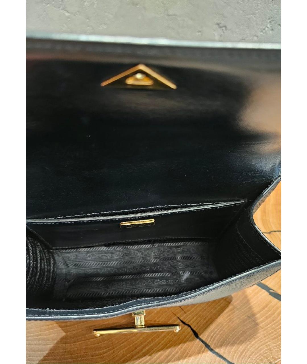PRADA Черная кожаная сумка через плечо, фото 4