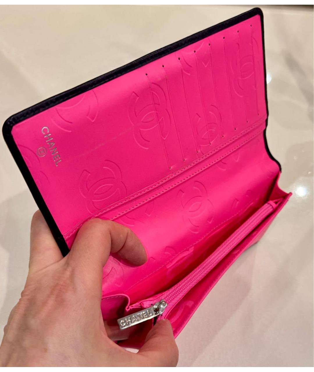 CHANEL Черный кожаный кошелек, фото 4