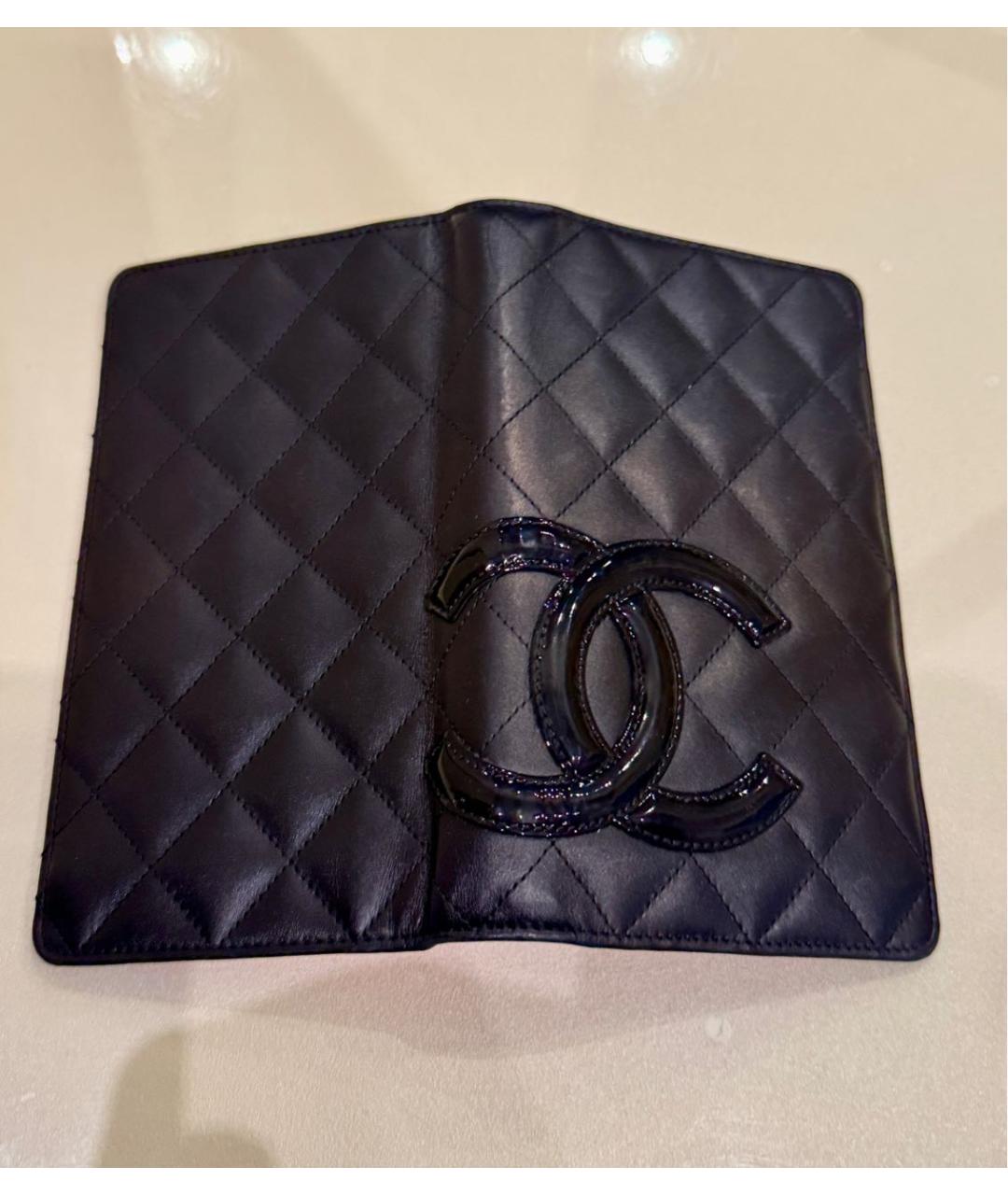 CHANEL Черный кожаный кошелек, фото 3