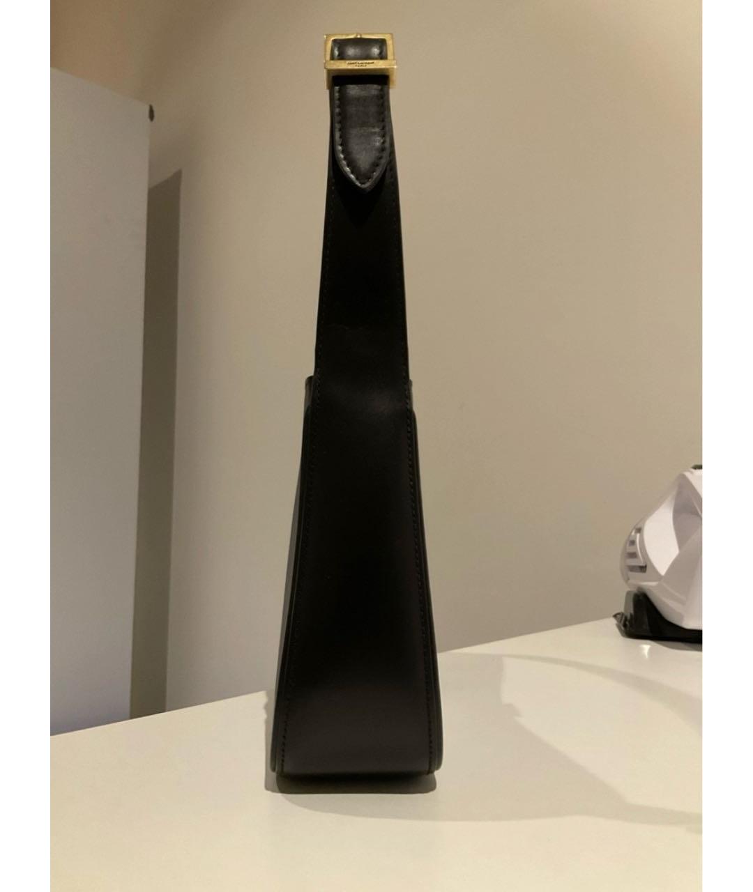 SAINT LAURENT Черная кожаная сумка с короткими ручками, фото 3