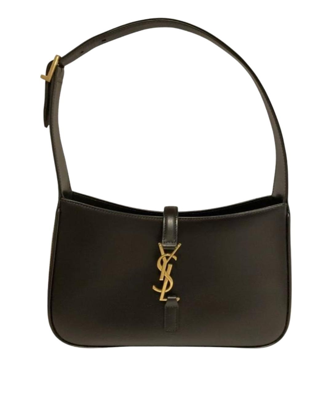 SAINT LAURENT Черная кожаная сумка с короткими ручками, фото 1