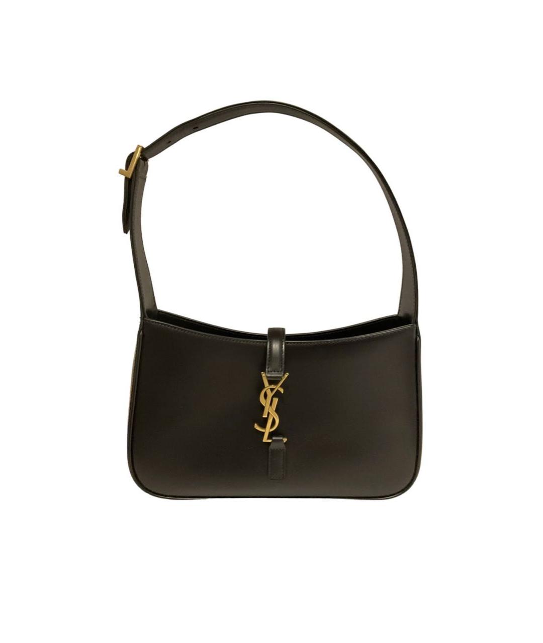 SAINT LAURENT Черная кожаная сумка с короткими ручками, фото 9