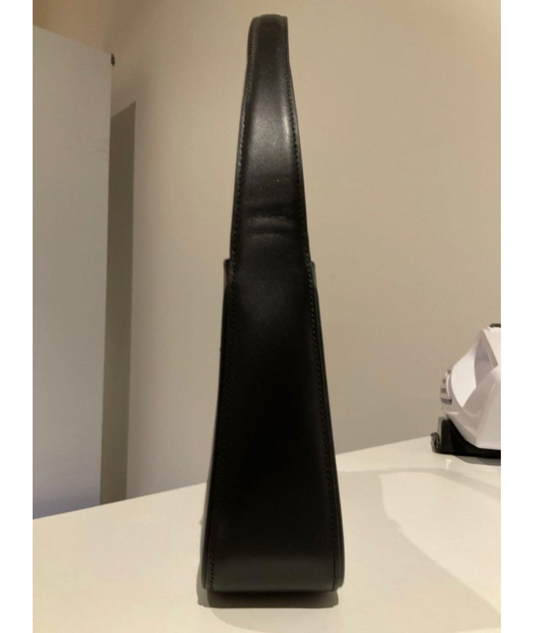 SAINT LAURENT Черная кожаная сумка с короткими ручками, фото 5