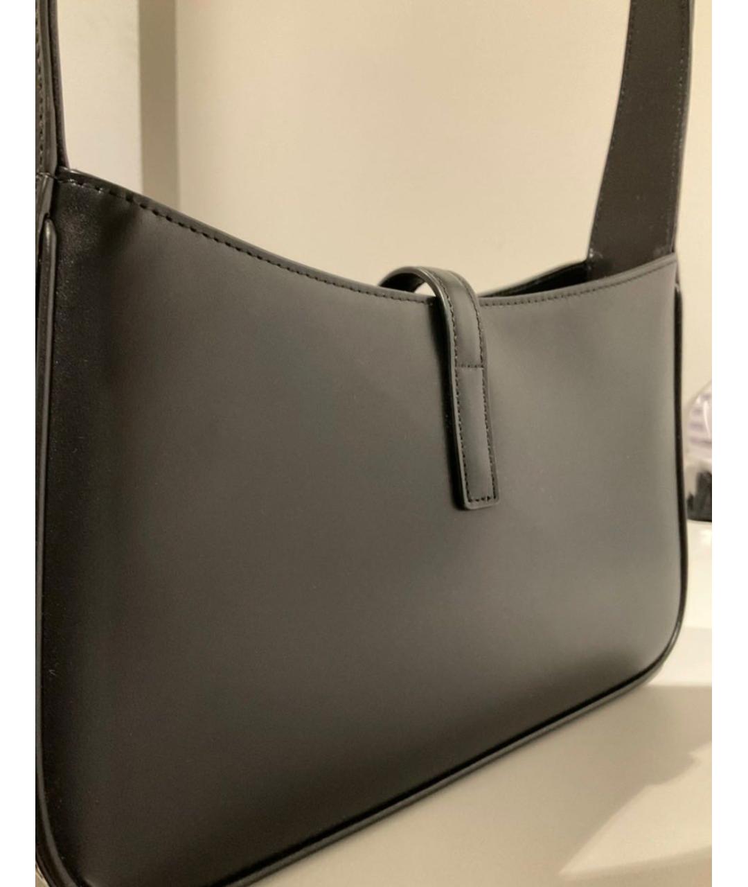 SAINT LAURENT Черная кожаная сумка с короткими ручками, фото 8