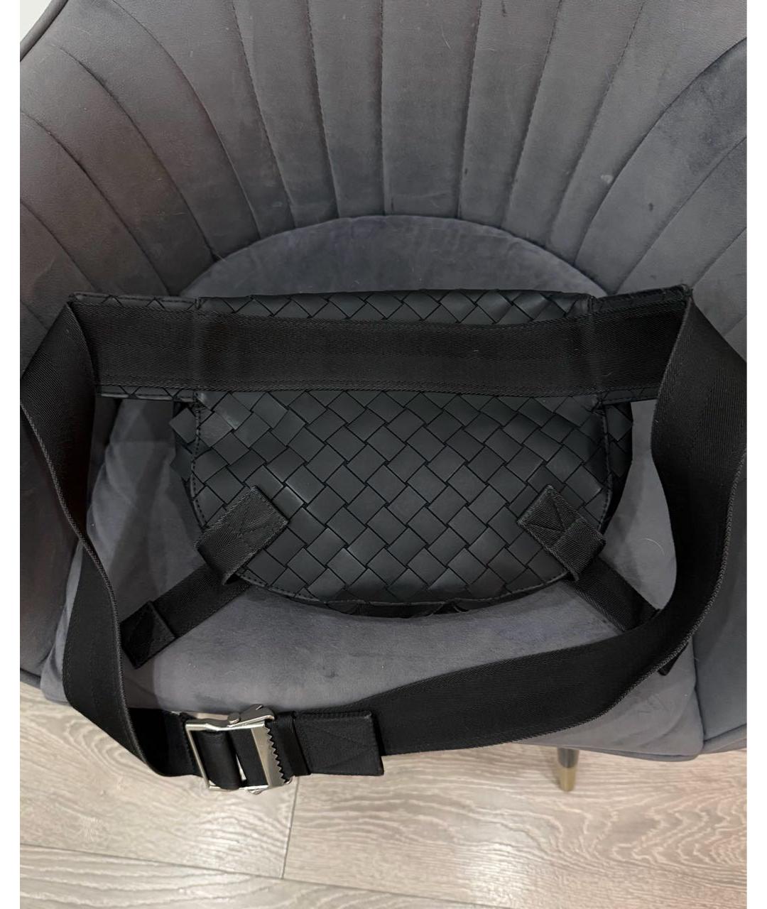 BOTTEGA VENETA Черная синтетическая поясная сумка, фото 7