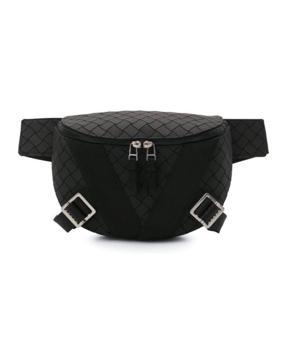 BOTTEGA VENETA Черная синтетическая поясная сумка, фото 9