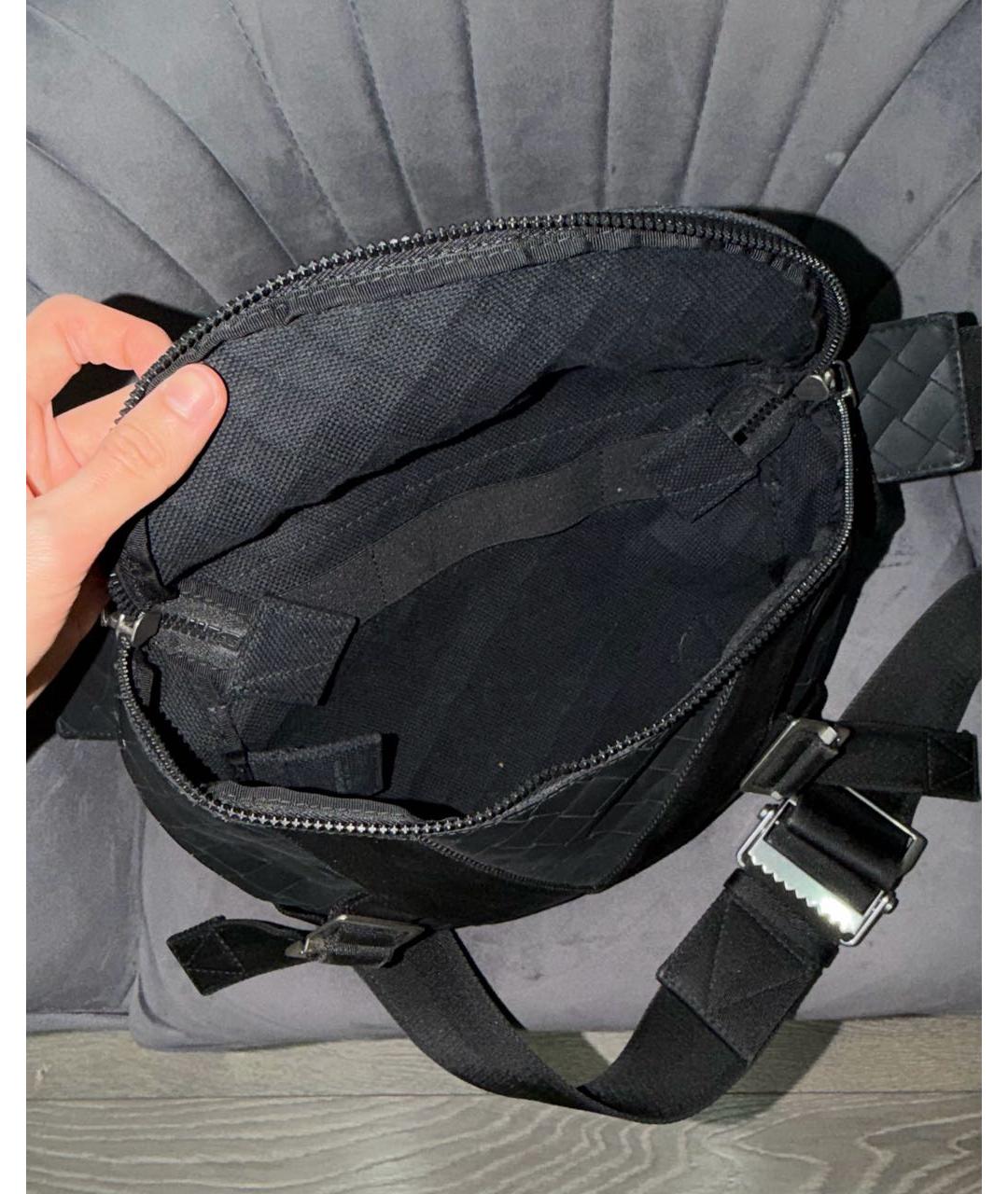 BOTTEGA VENETA Черная синтетическая поясная сумка, фото 8