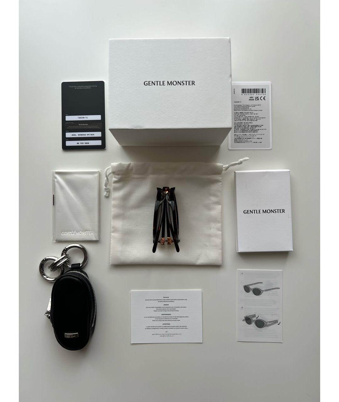 GENTLE MONSTER Коричневые пластиковые солнцезащитные очки, фото 3