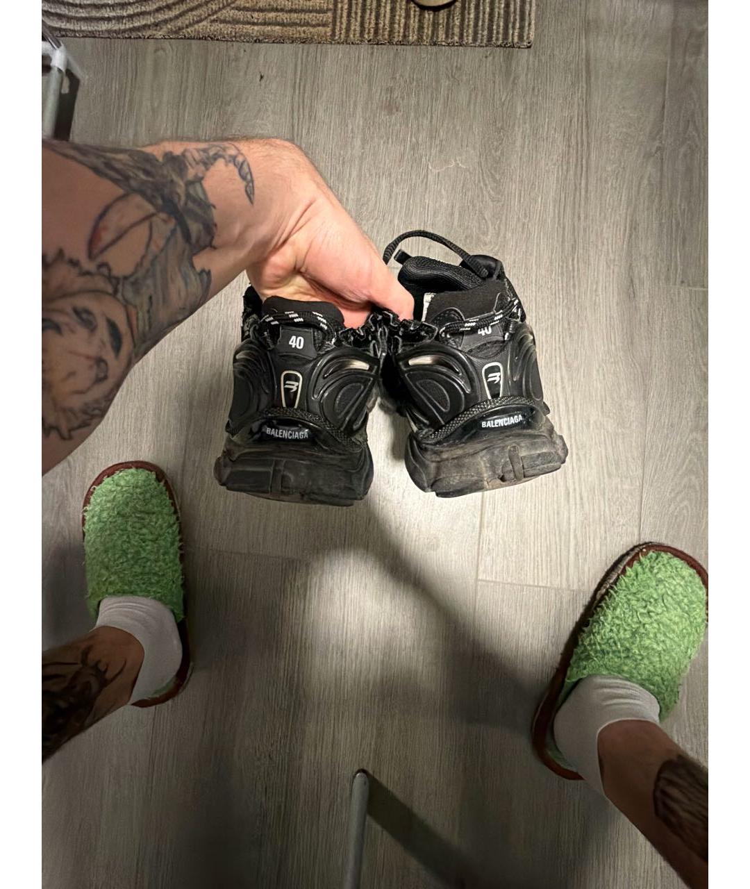 BALENCIAGA Черные низкие кроссовки / кеды, фото 4