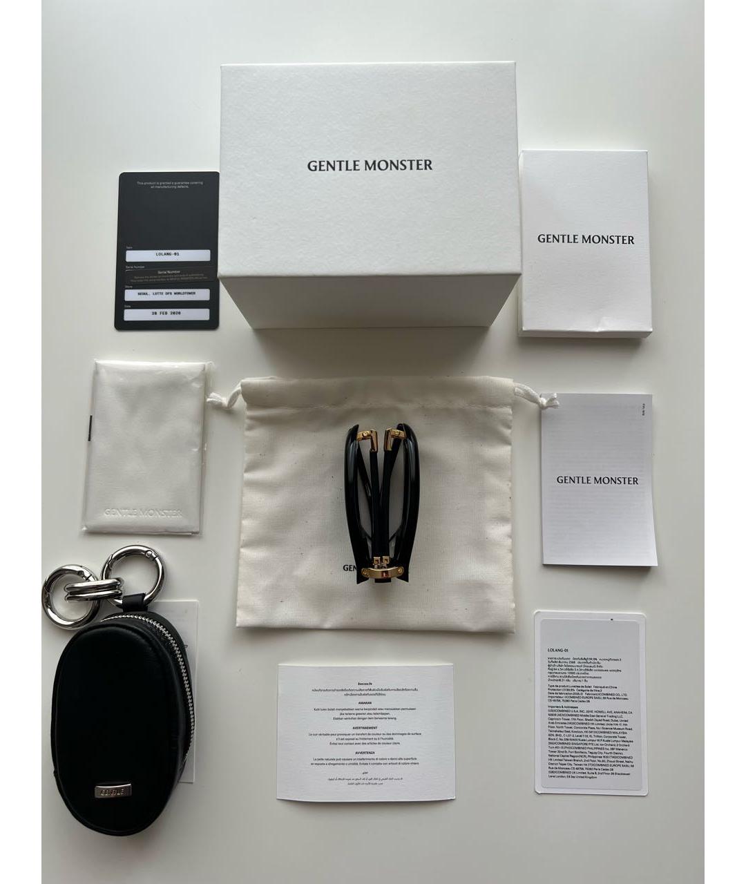 GENTLE MONSTER Черные пластиковые солнцезащитные очки, фото 3