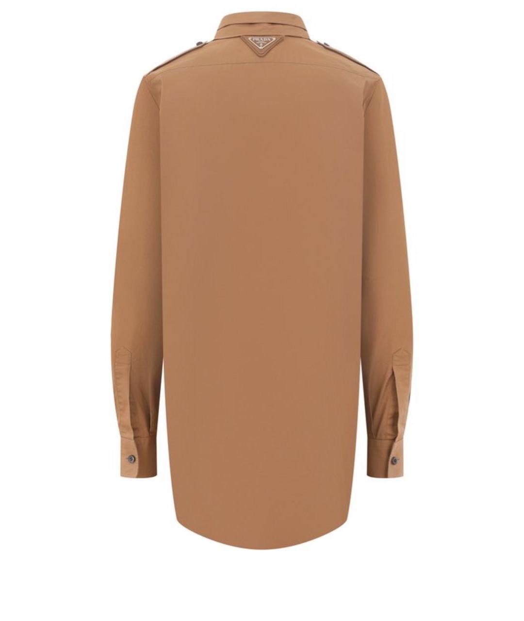 PRADA Горчичная хлопко-эластановая рубашка, фото 2