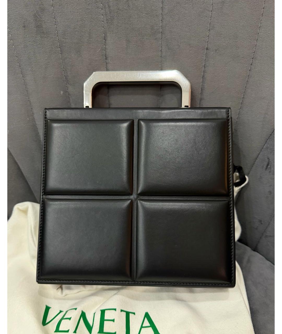BOTTEGA VENETA Черная кожаная сумка с короткими ручками, фото 5