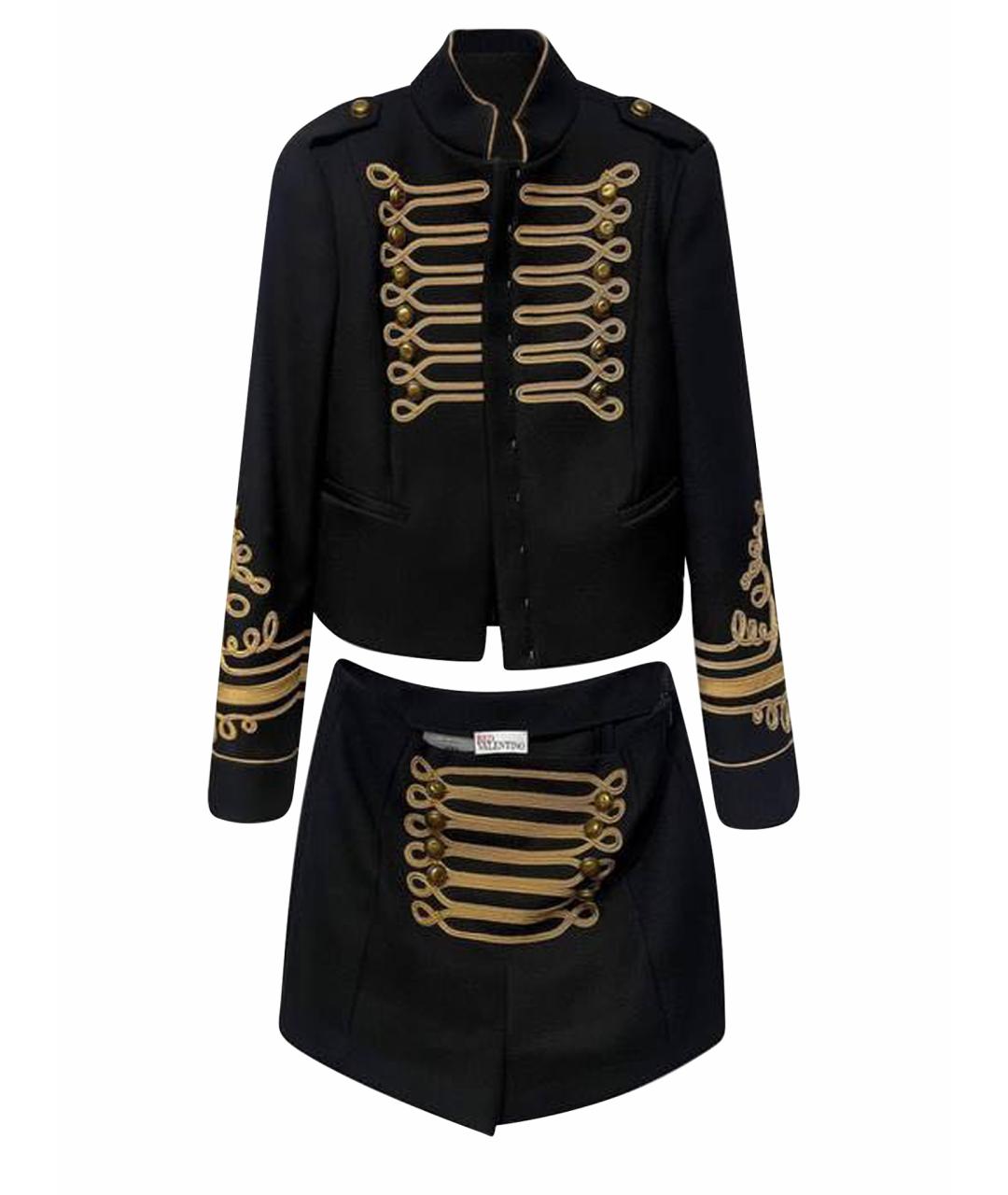 RED VALENTINO Черный шерстяной костюм с юбками, фото 1