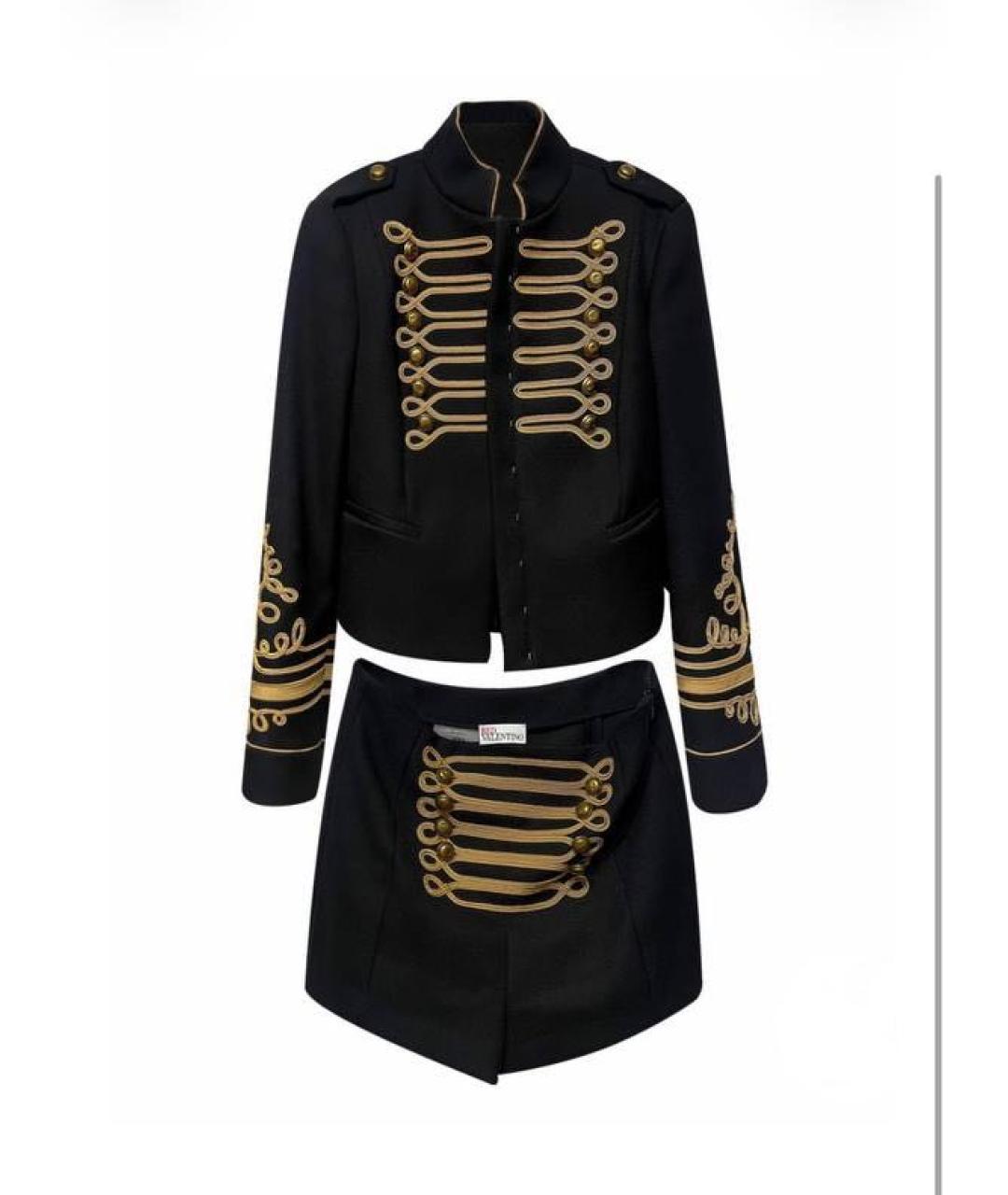 RED VALENTINO Черный шерстяной костюм с юбками, фото 3