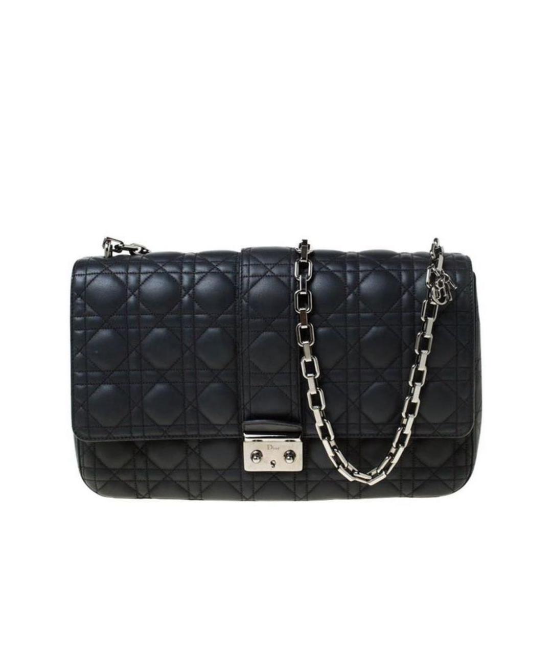 CHRISTIAN DIOR Черная кожаная сумка через плечо, фото 8