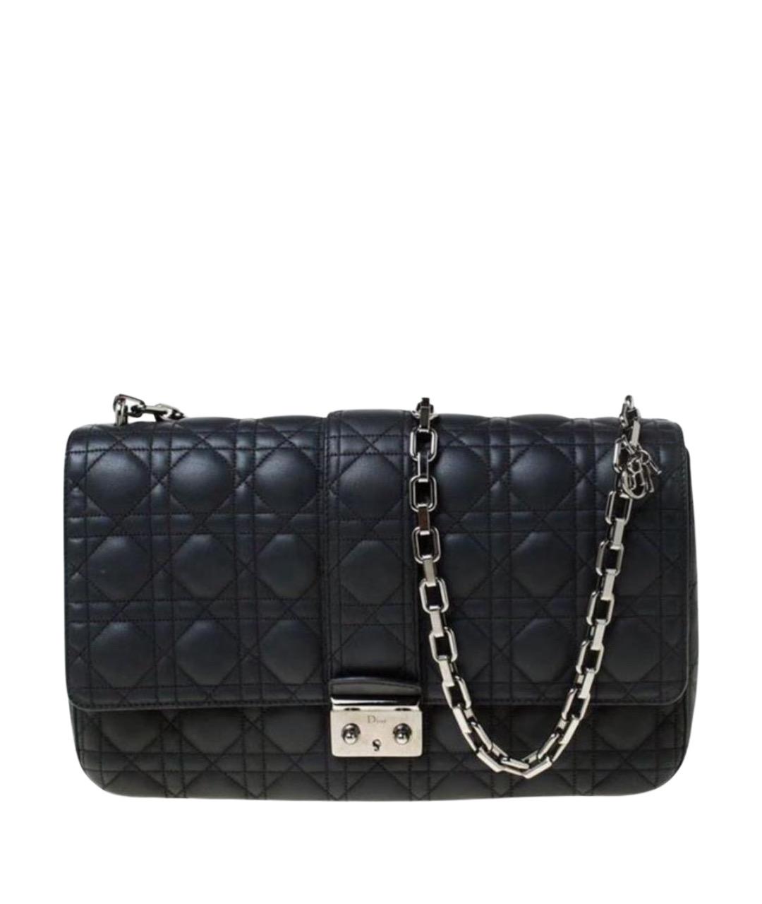 CHRISTIAN DIOR Черная кожаная сумка через плечо, фото 1