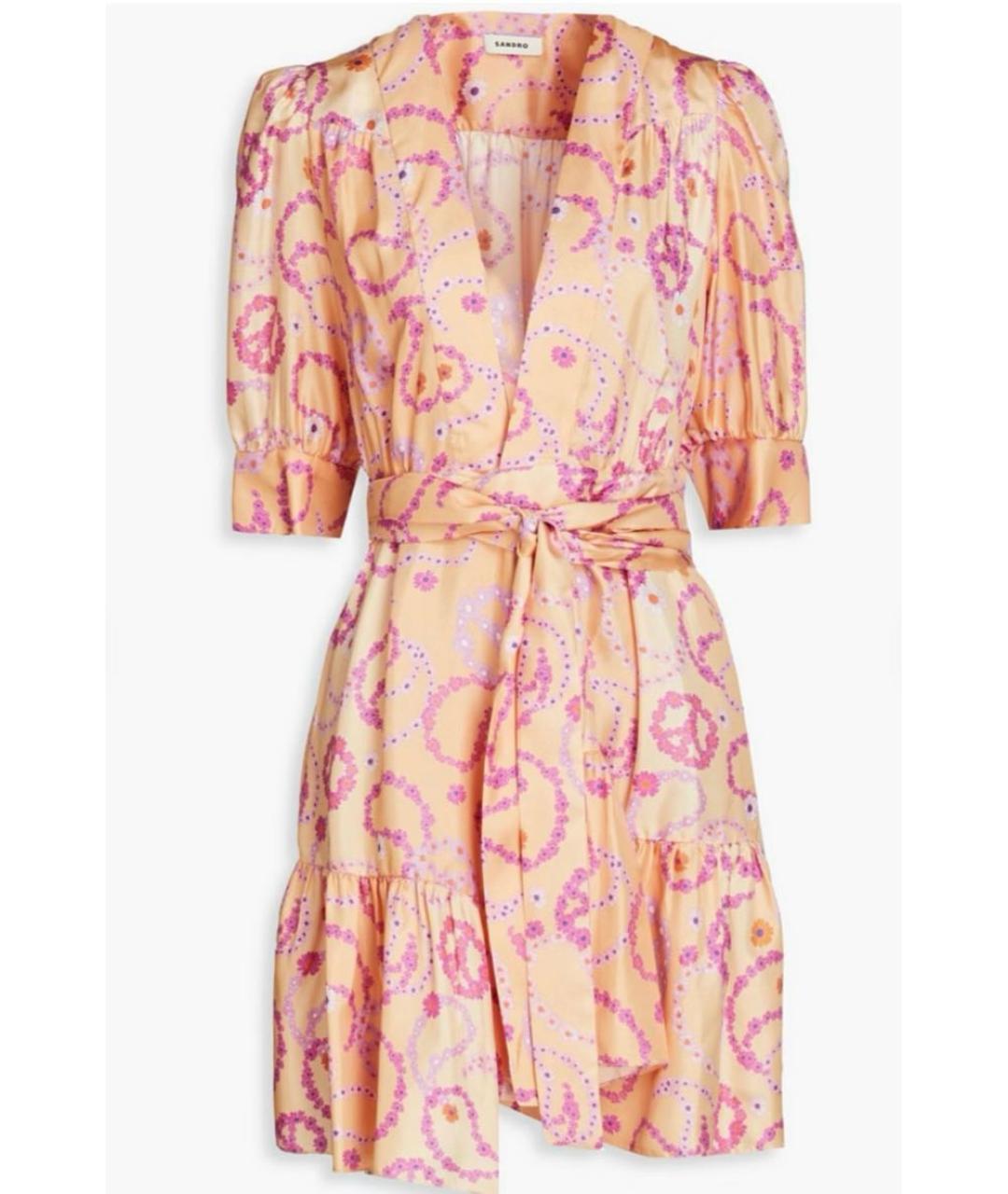 SANDRO Мульти шелковое повседневное платье, фото 9