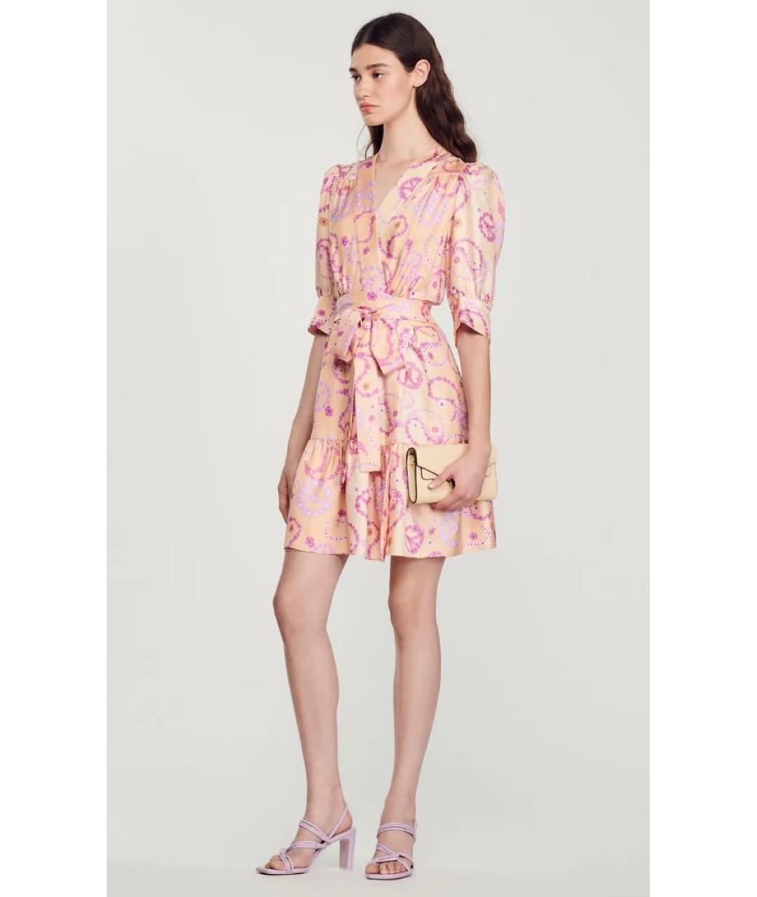 SANDRO Мульти шелковое повседневное платье, фото 8