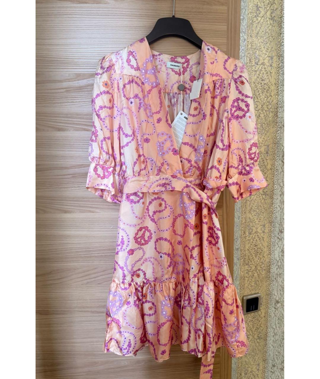 SANDRO Мульти шелковое повседневное платье, фото 2
