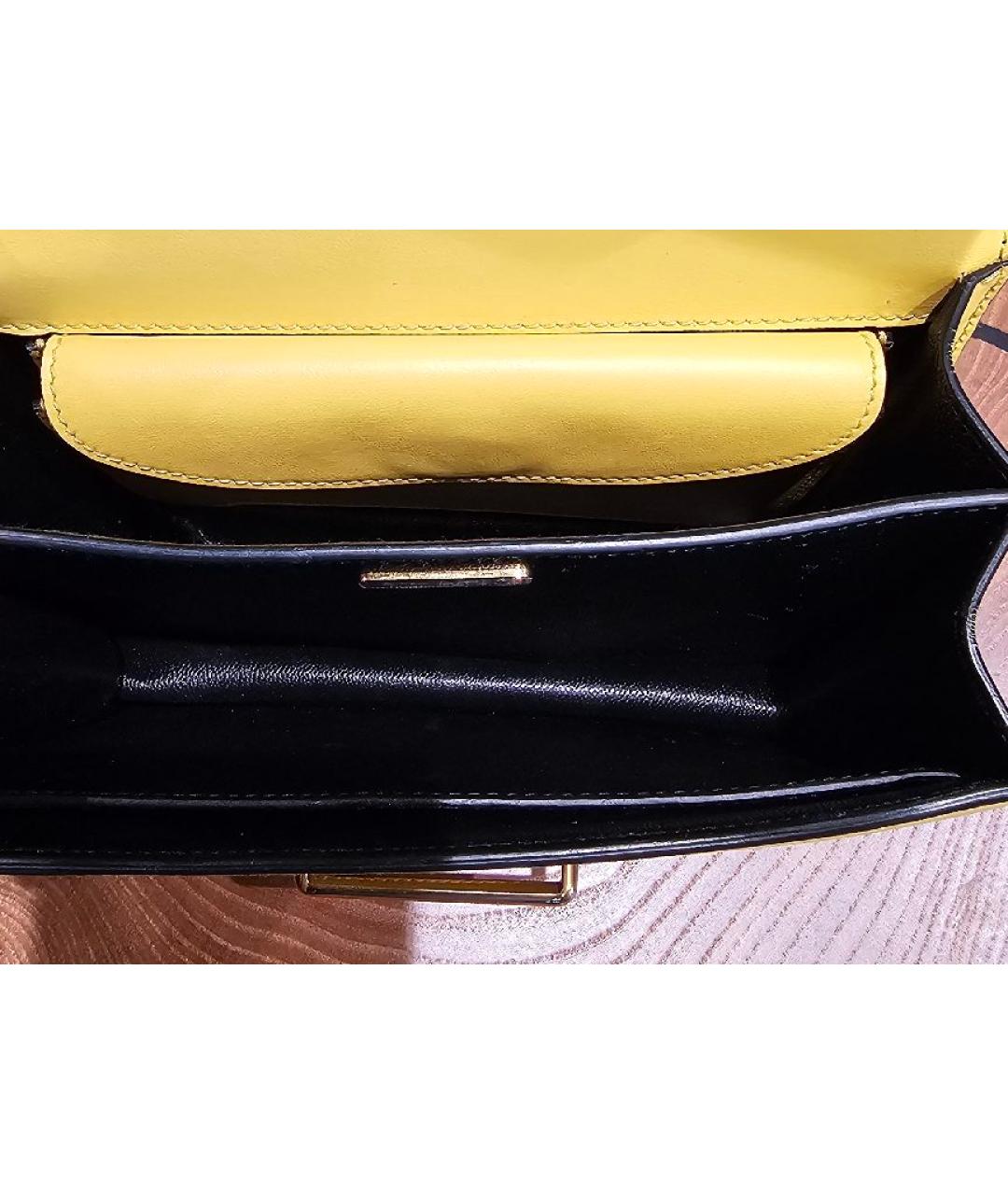 PRADA Желтая кожаная сумка через плечо, фото 7