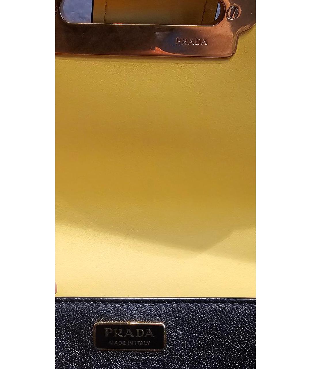 PRADA Желтая кожаная сумка через плечо, фото 6