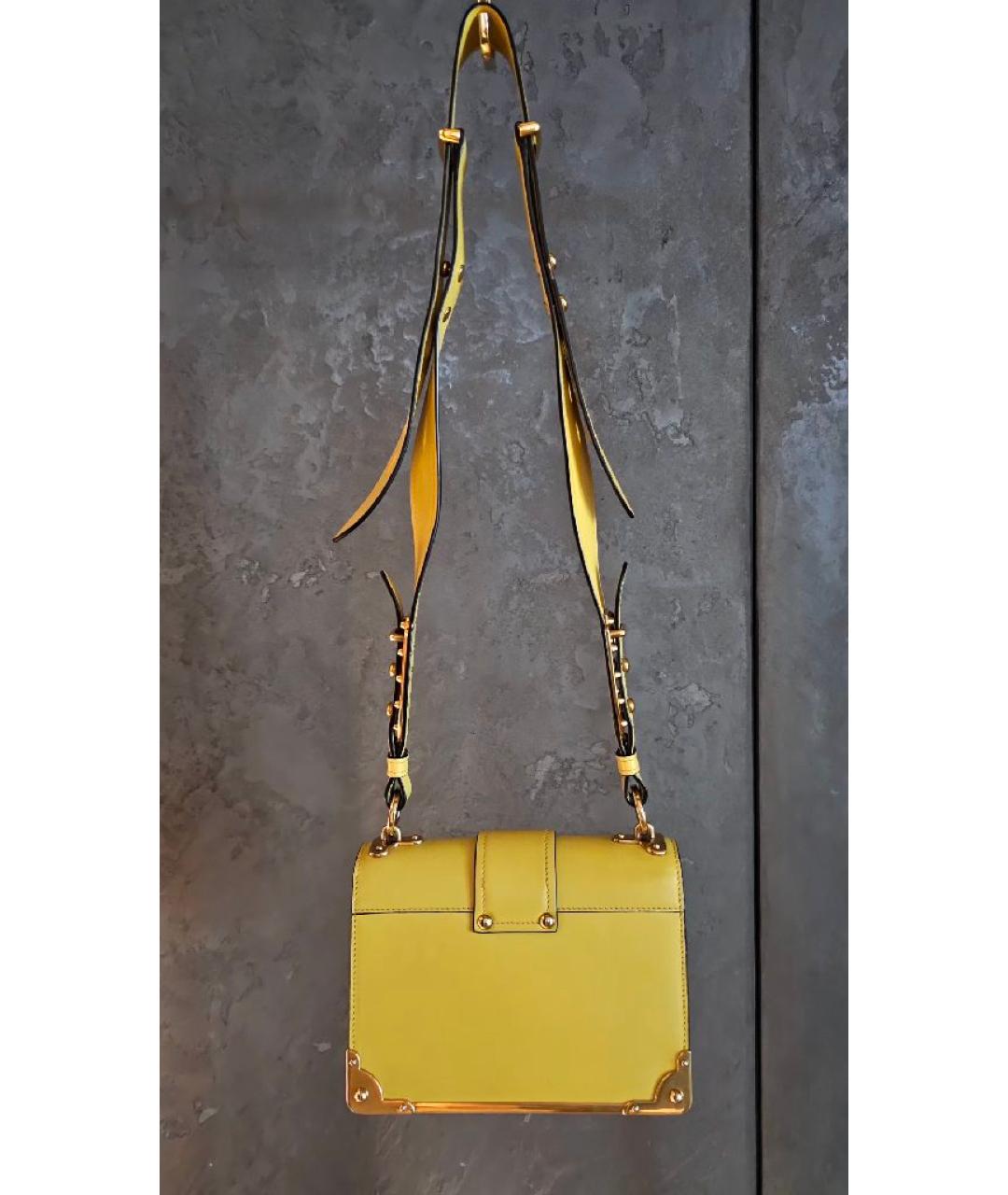 PRADA Желтая кожаная сумка через плечо, фото 3