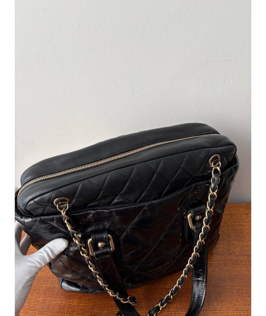 CHANEL Черная кожаная сумка через плечо, фото 4